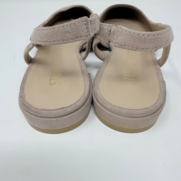 New Stuart Weitzman Sleek Slingback Flat Suede Crushed Metallic Sz 6 - Picture 6 of 11